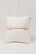 Signature Cross Gold Pattern 2mm Bead Bracelet - Pink