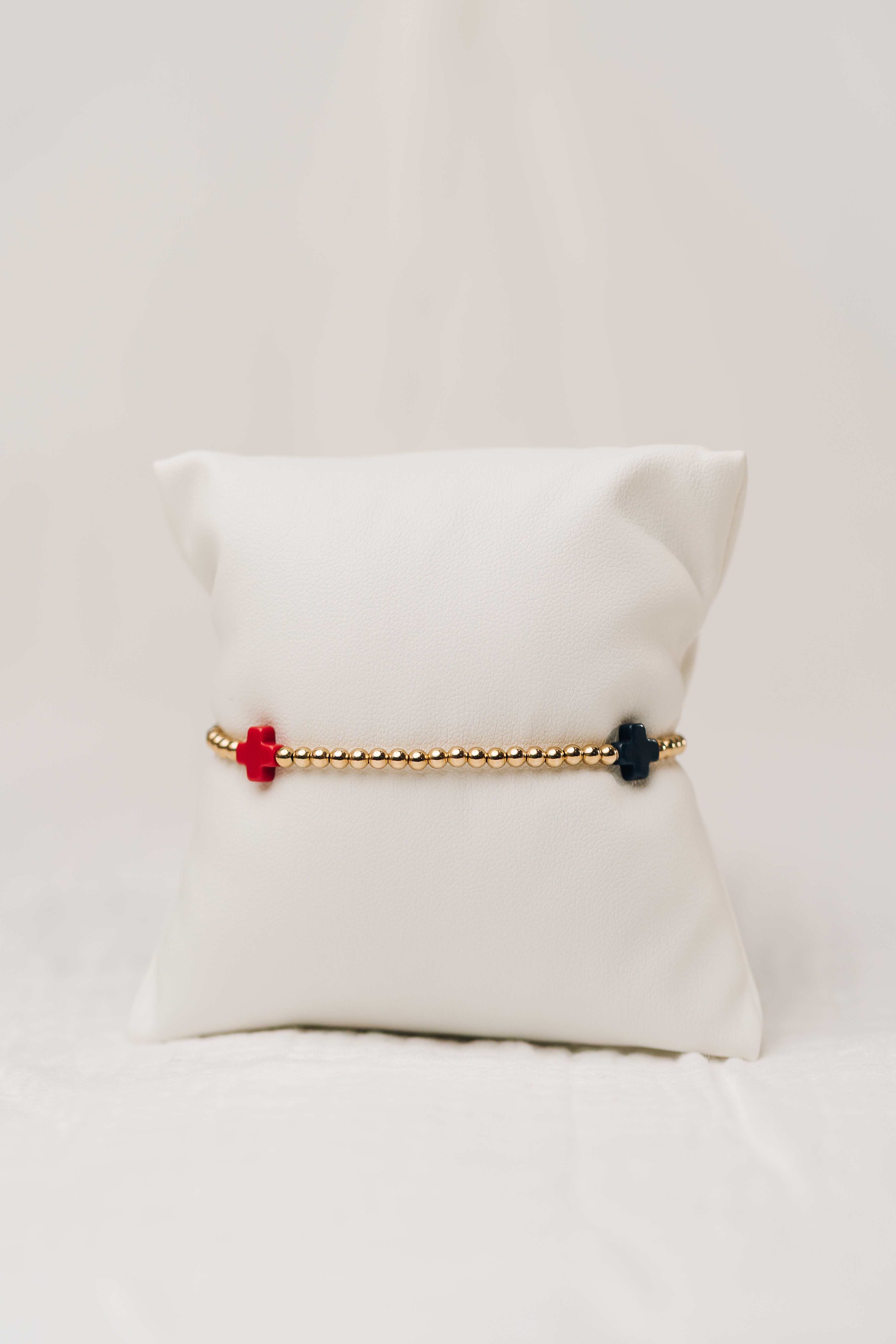 Signature Cross Gold 3mm Bead Firecracker Bracelet