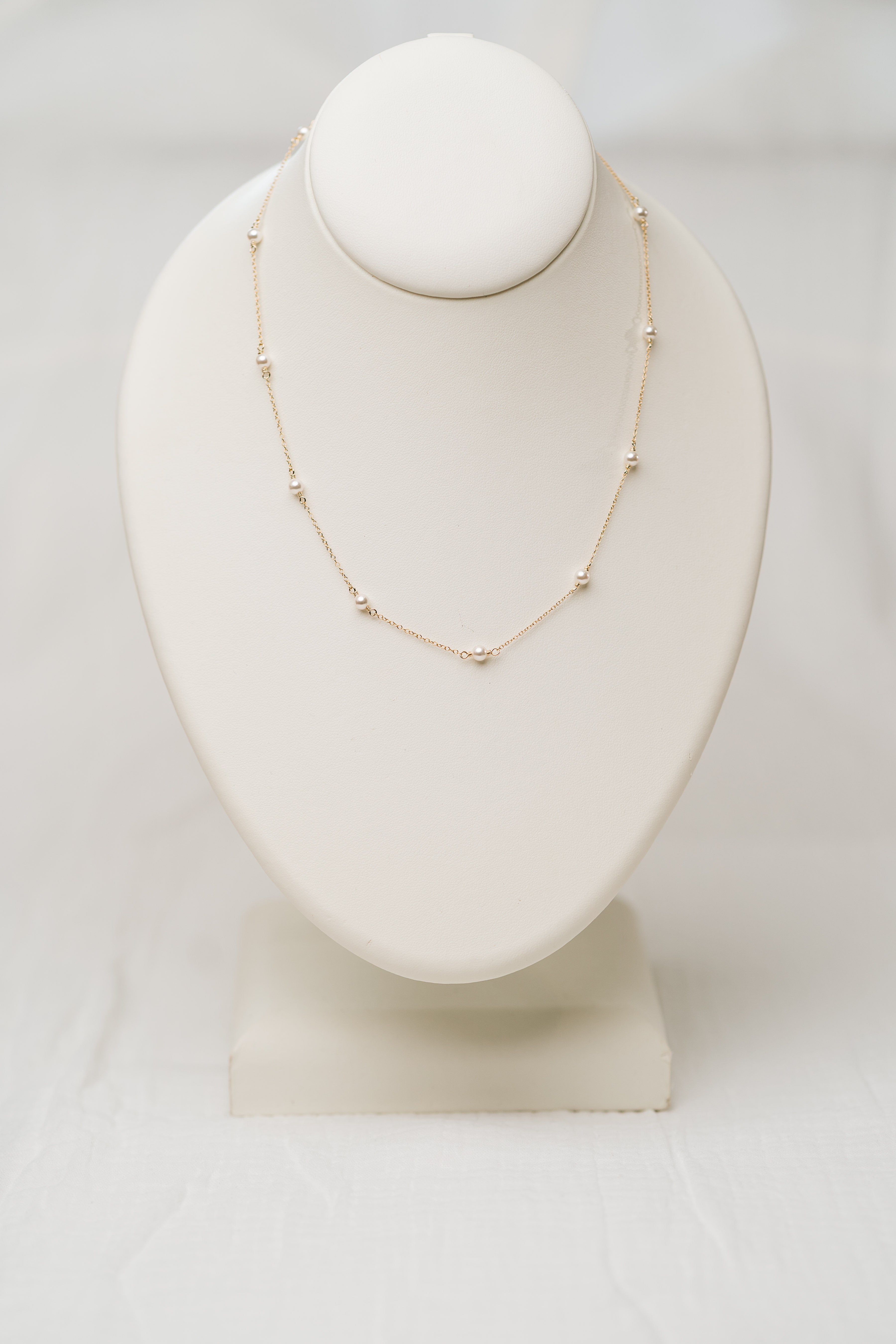17” Simplicity Chain 4mm Pearl Bead Necklace
