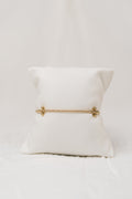 Classic Gold 3mm Beaded Cross Bracelet