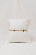 Signature Small Cross Gold 2mm Bead Bracelet - Charcoal