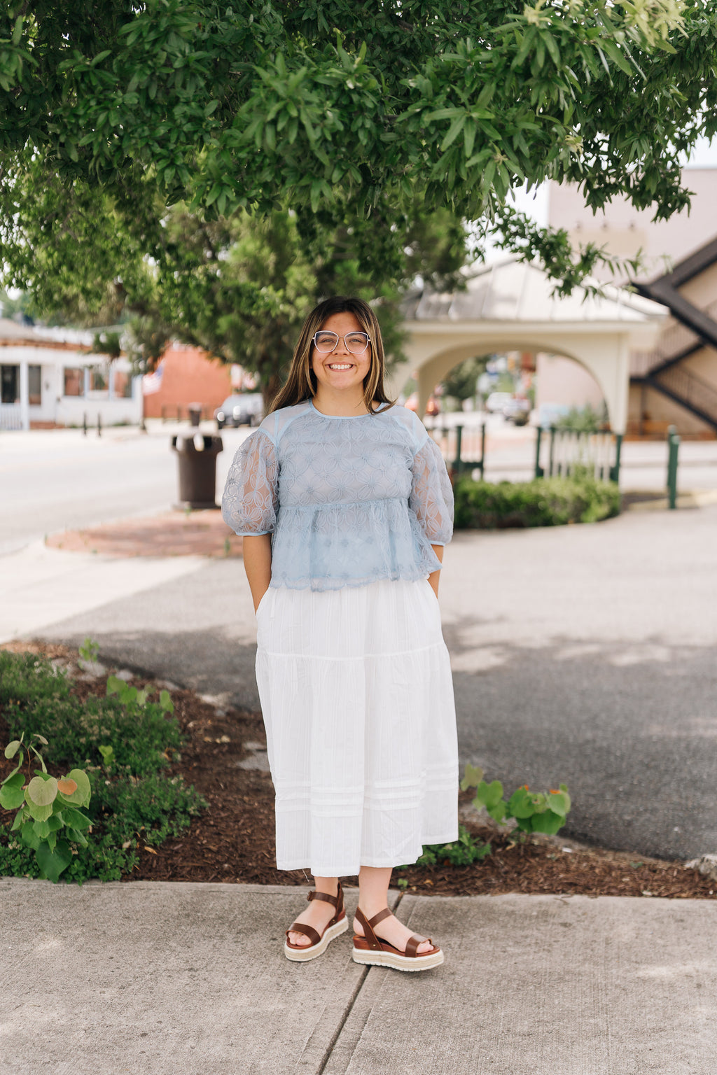 Off-White Textured Cotton Maxi Skirt