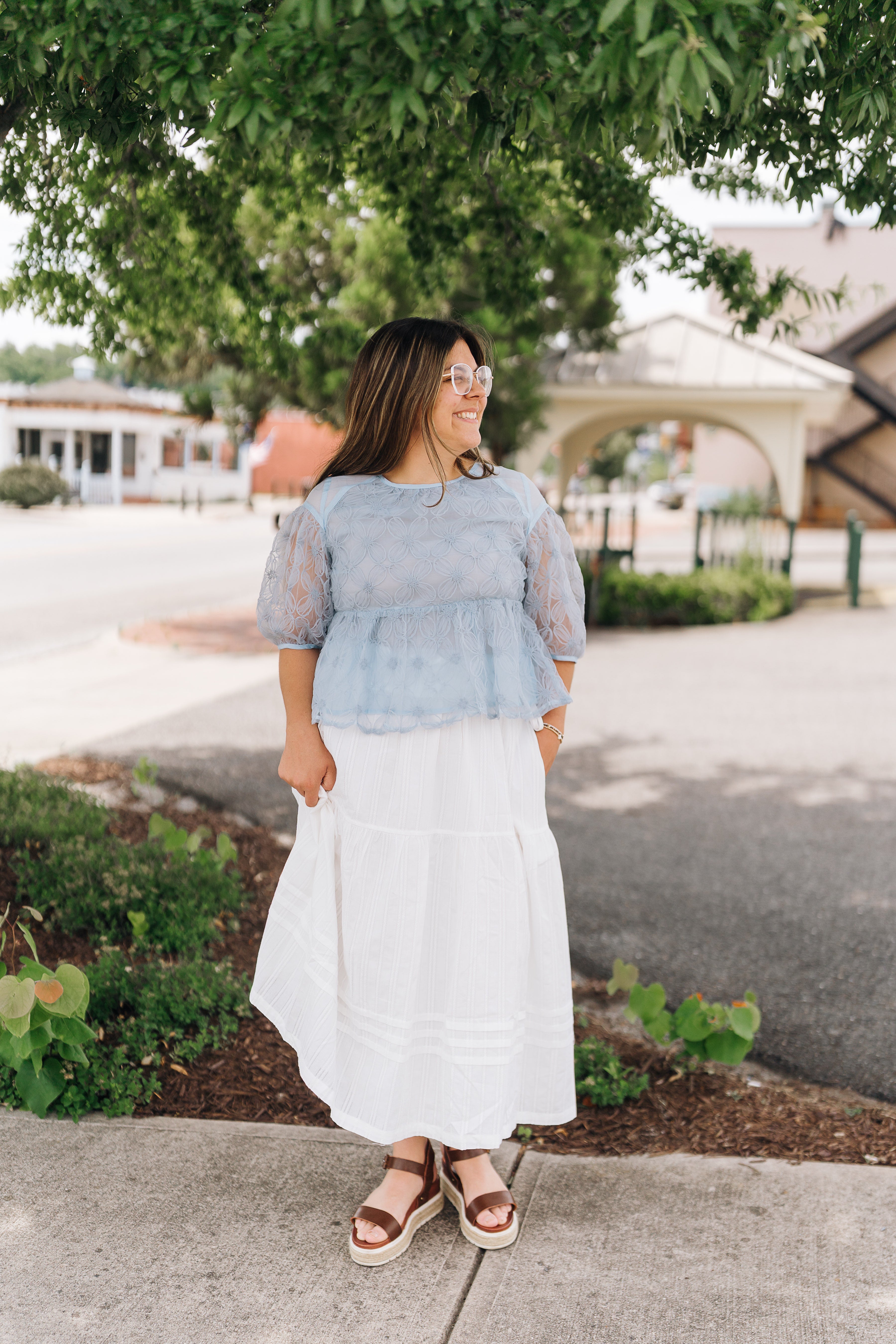 Off-White Textured Cotton Maxi Skirt