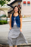 Blue Floral Maxi Skirt