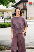 Plum Ruffle Top