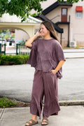 Plum Ruffle Pants