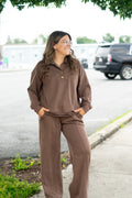 Cocoa Quarter Button Up
