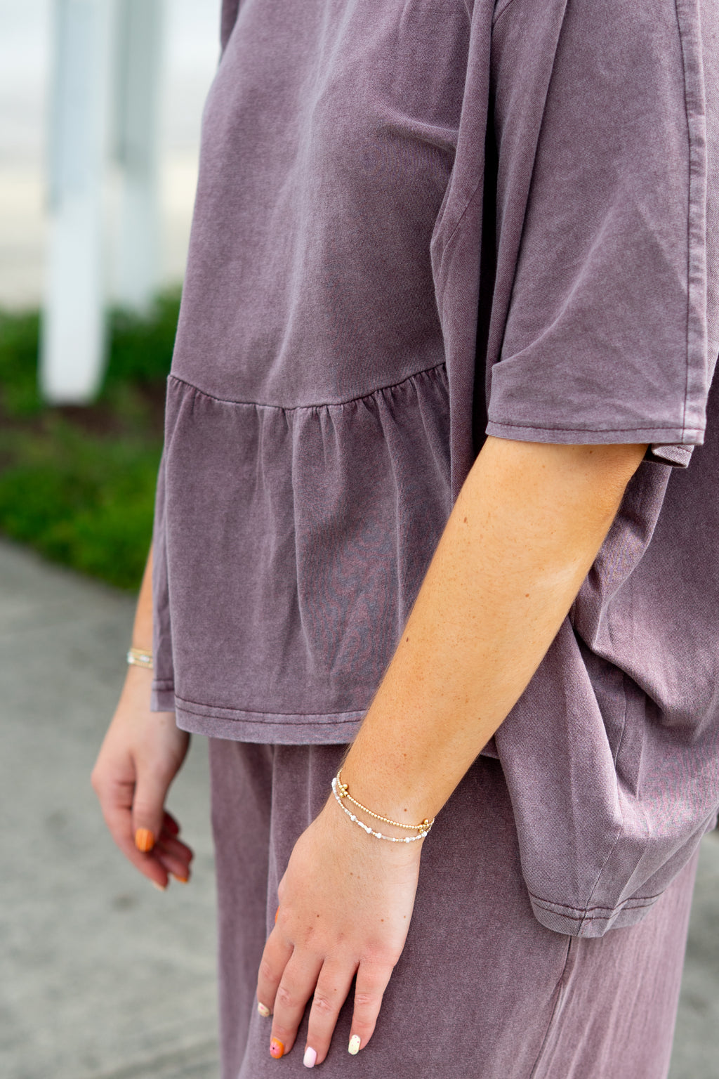 Plum Ruffle Top