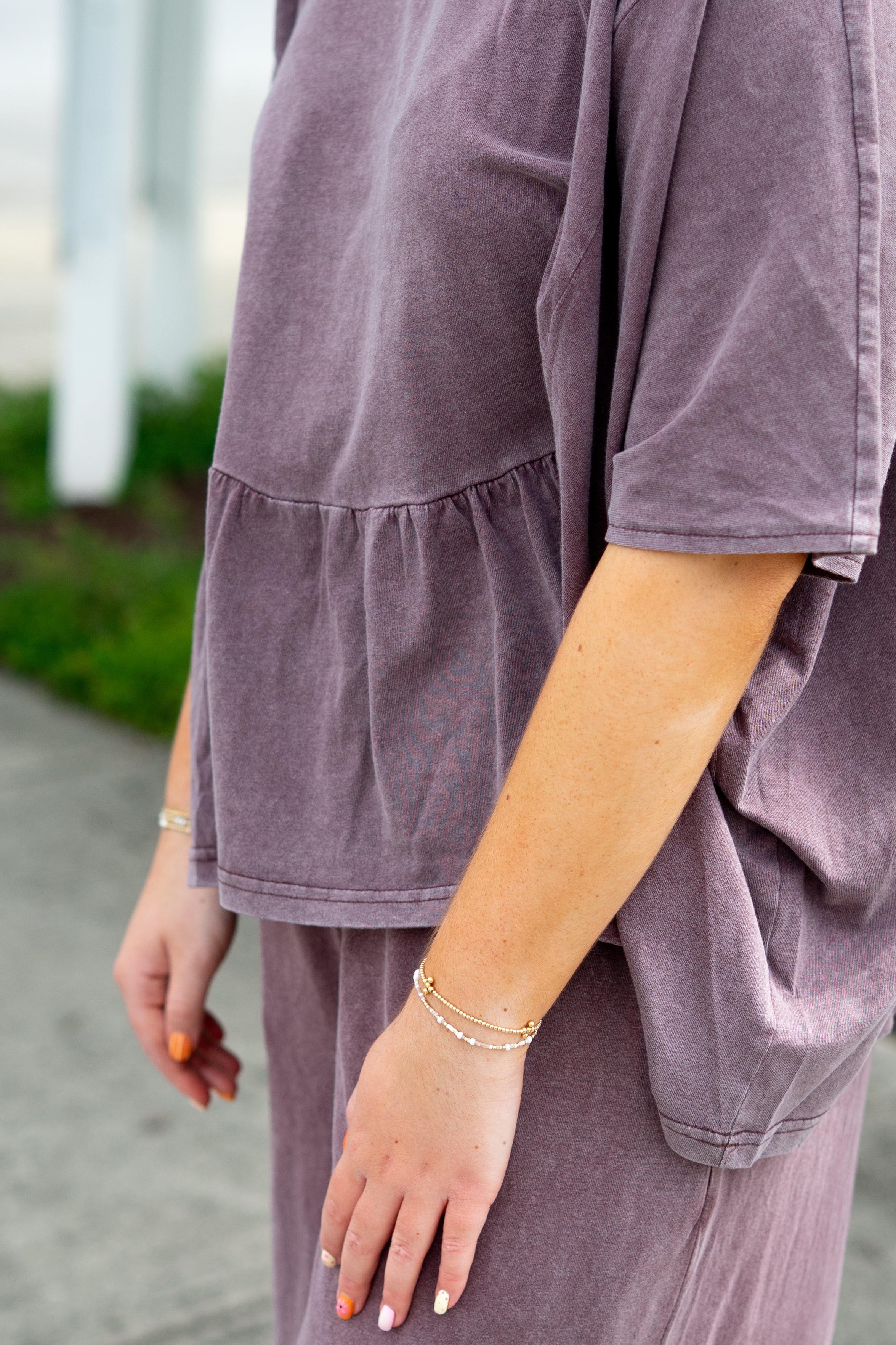 Plum Ruffle Top