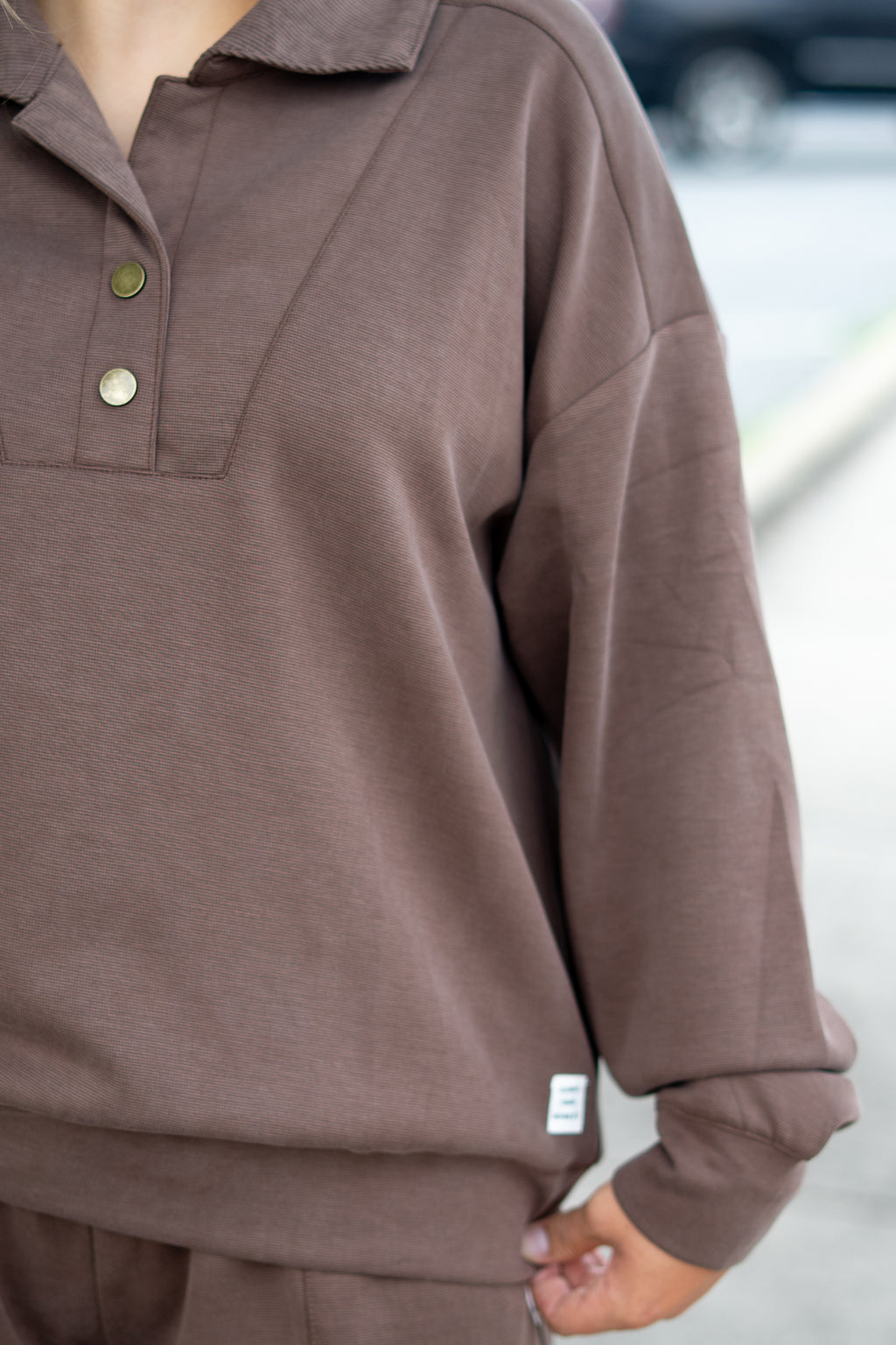 Cocoa Quarter Button Up