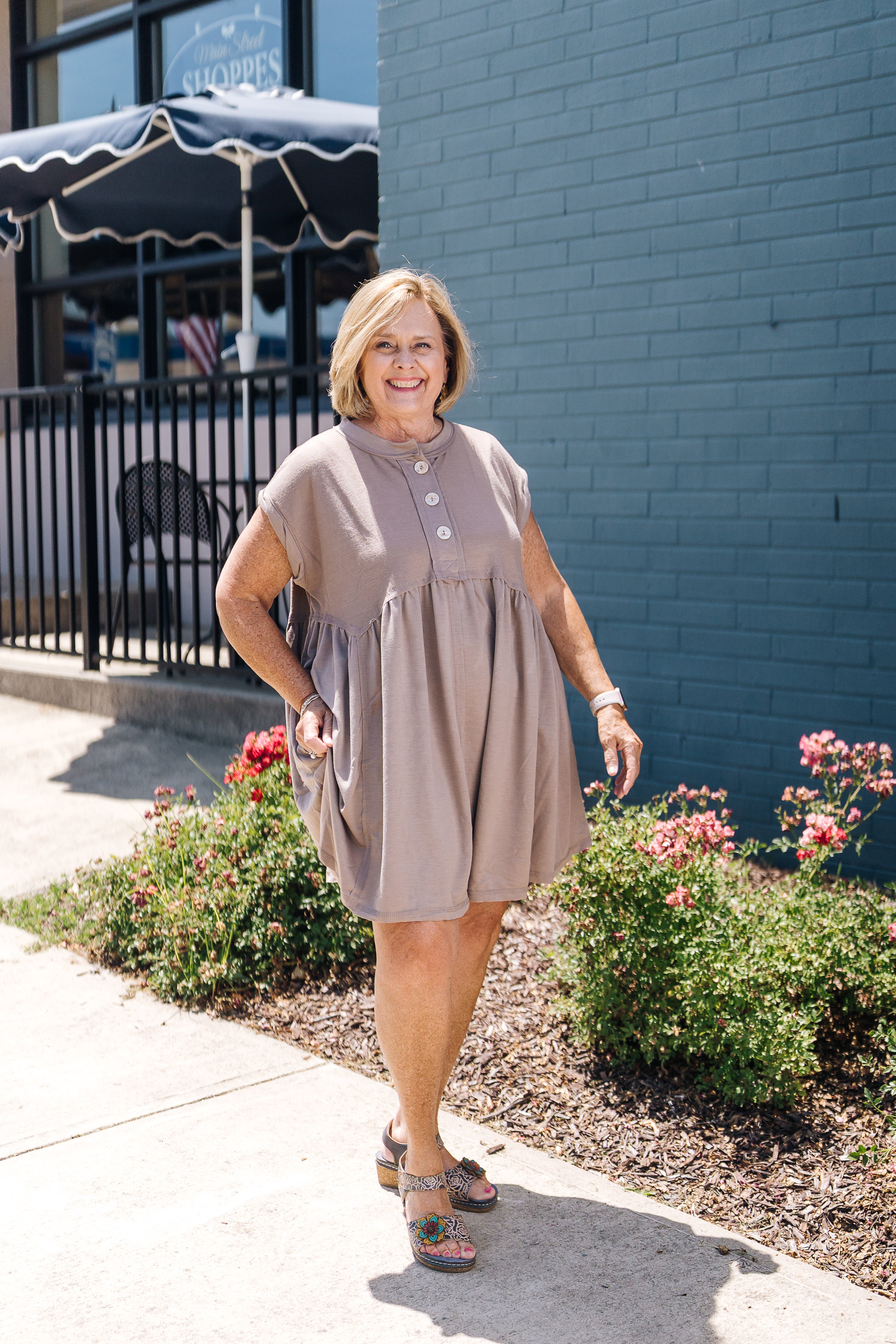 Sweet Nothings Baby Doll Dress - Khaki