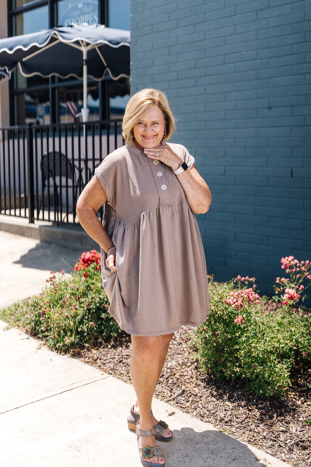 Sweet Nothings Baby Doll Dress - Khaki
