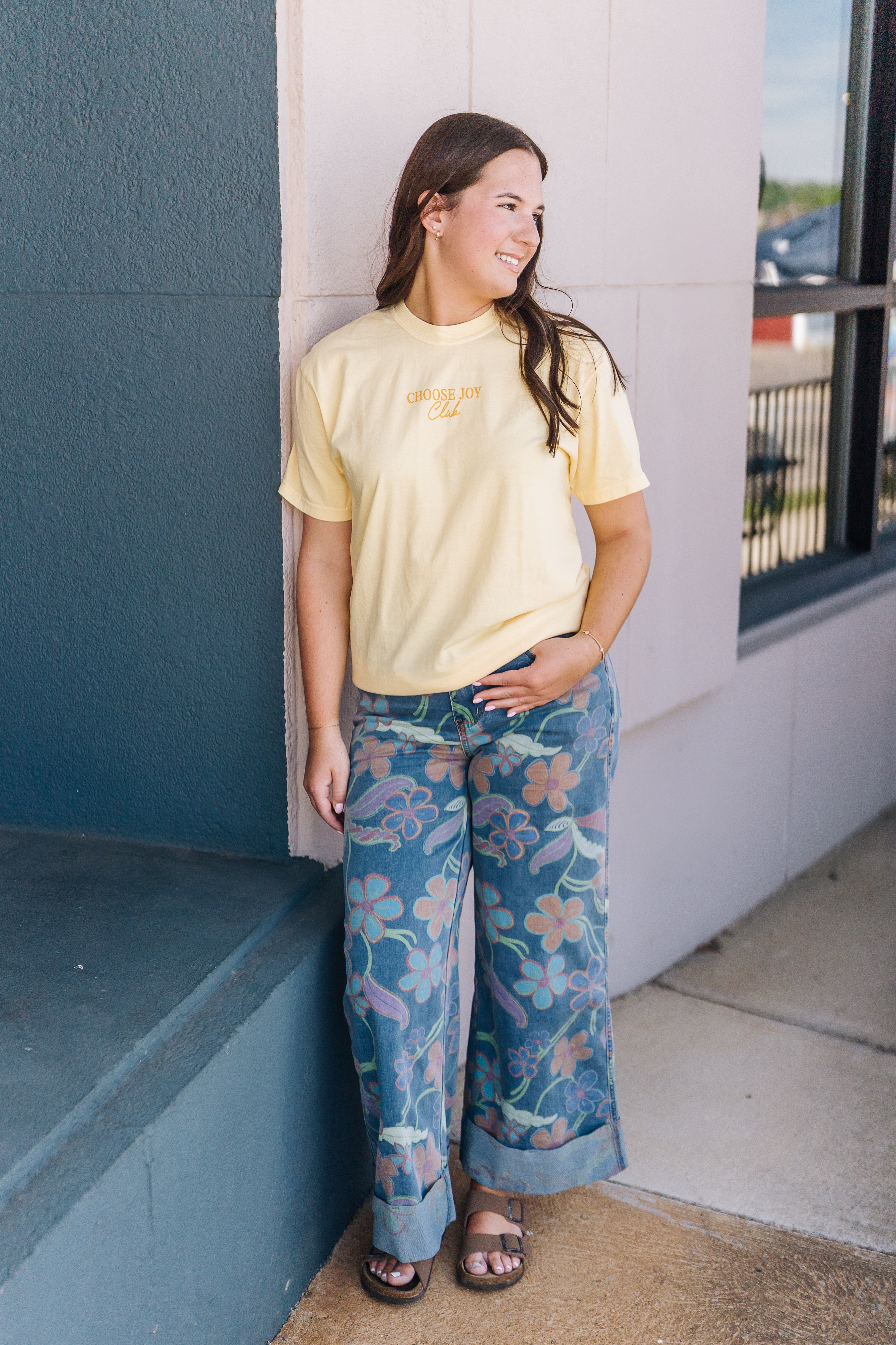 Floral Washed Denim