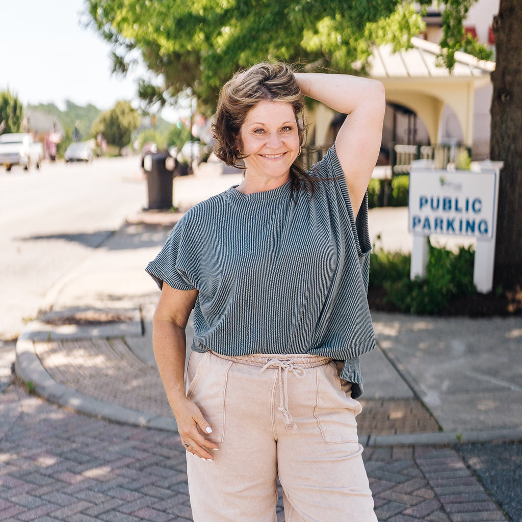 Moon Glow Texture Knit Top - Seafoam