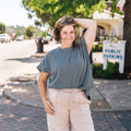 Moon Glow Texture Knit Top - Seafoam