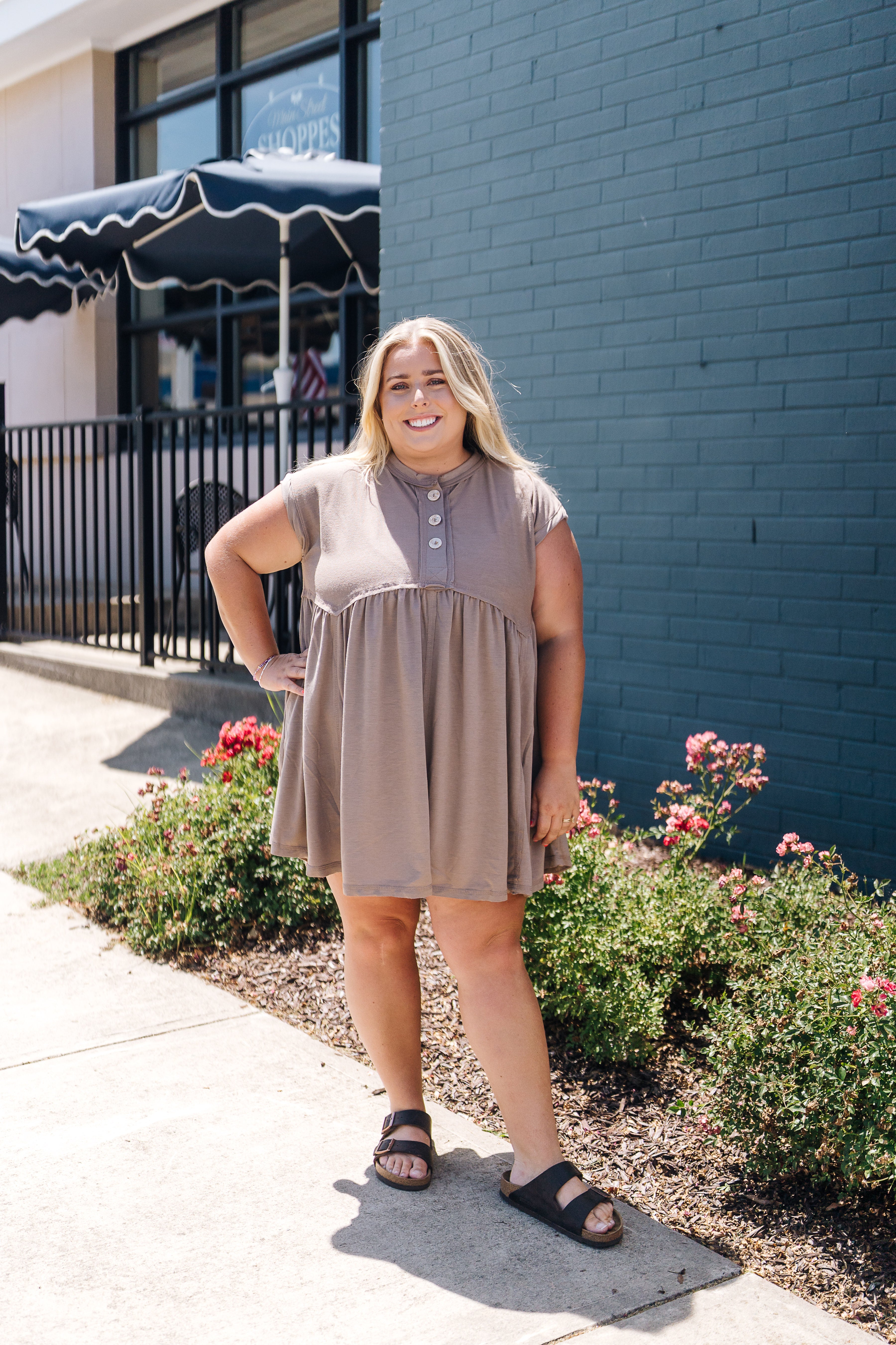 Sweet Nothings Baby Doll Dress - Khaki
