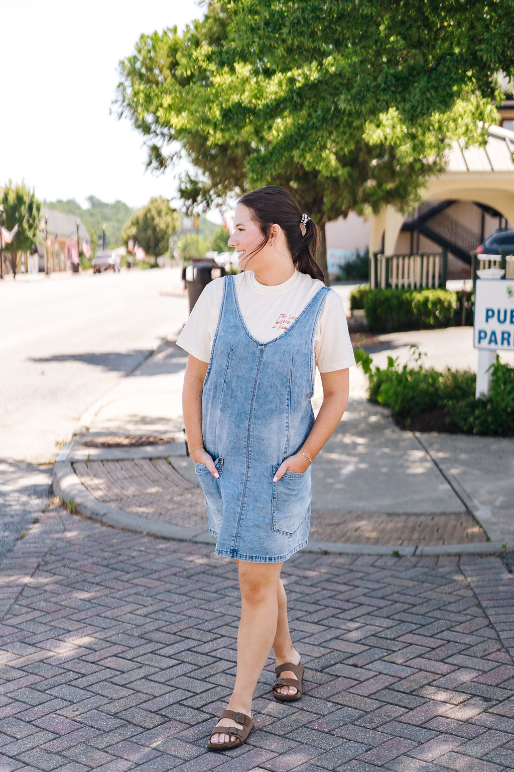 Denim Washed Overall Dress