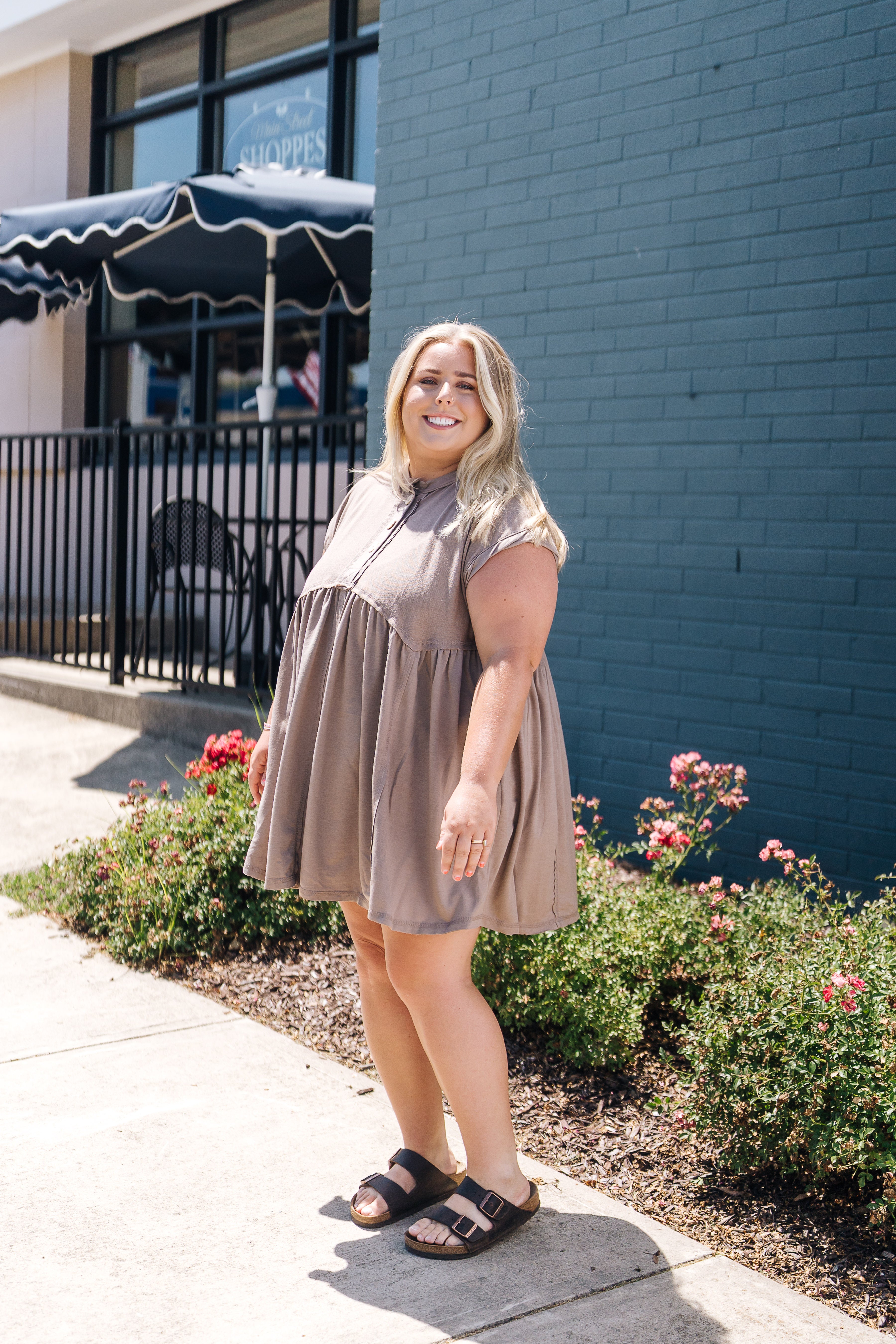 Sweet Nothings Baby Doll Dress - Khaki