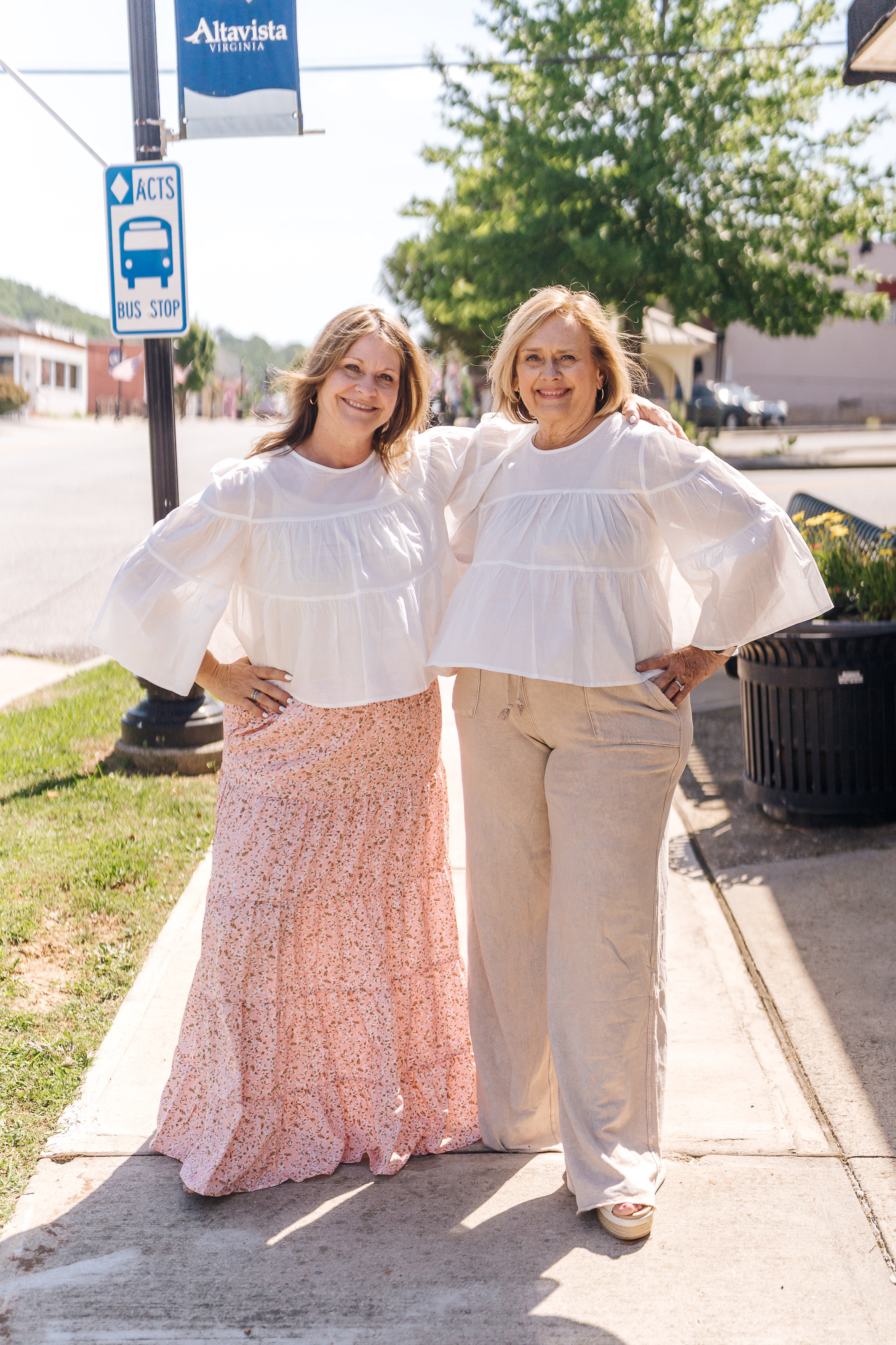 White Tiered Relaxed Crop Blouse