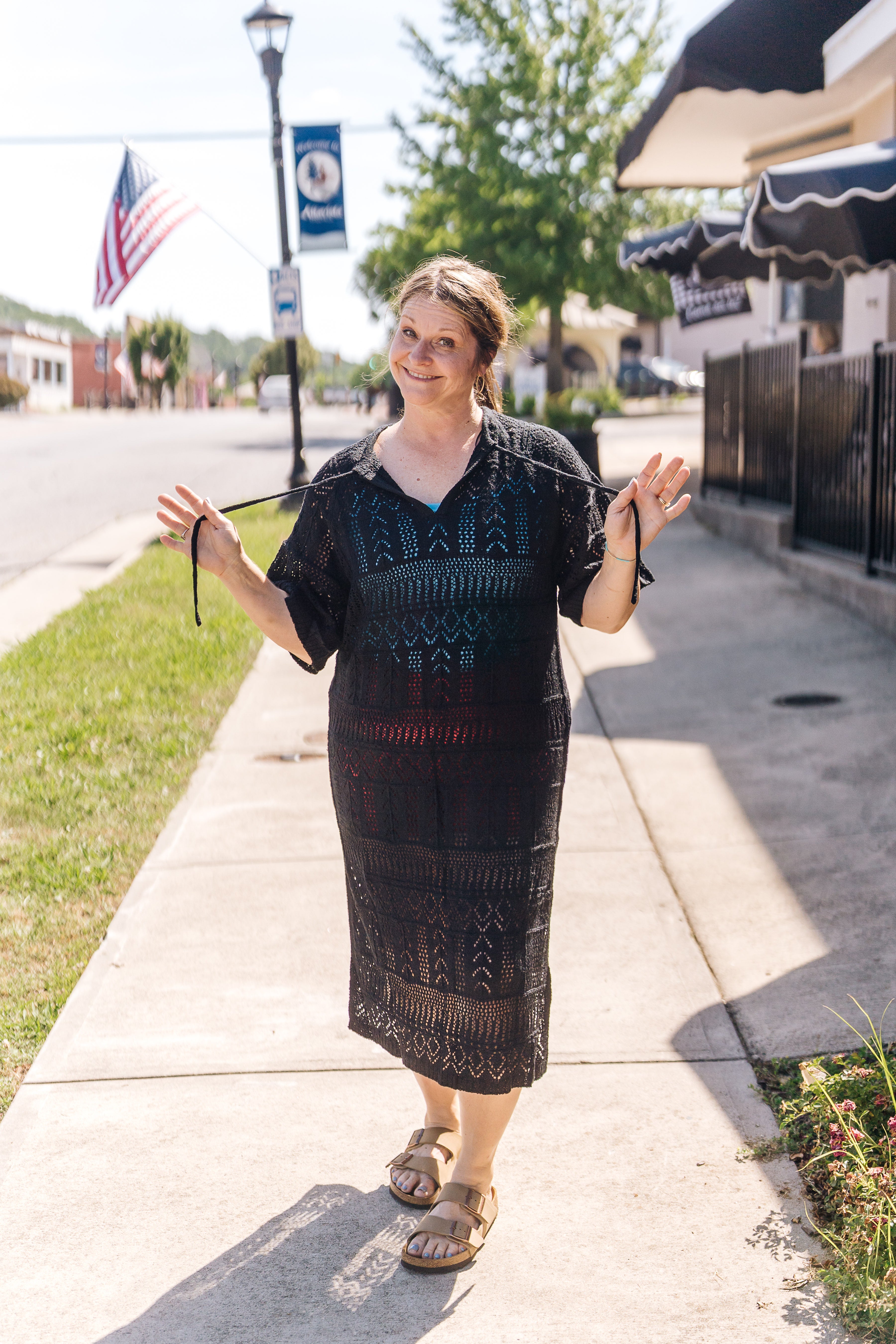 Open-Knit Beach Cover Up Dress